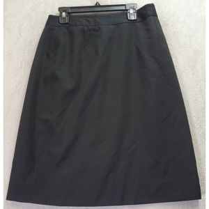 J. Tiktiner A Line Skirt Womens Size 10 Black Lined Vented Dark Wash Back Zipper